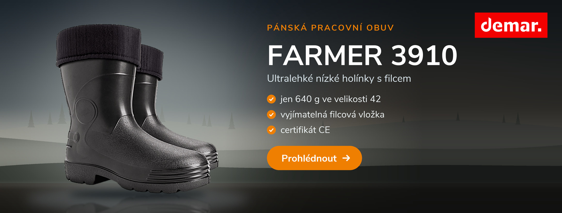 Pánské nízké zateplené holínky Demar FARMER 3910